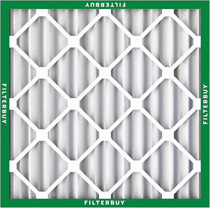 Filterbuy 20x20x2 Air Filter MERV 8 (MPR 700) Dust Defense Replacement (6-Pack), Electrostatic Pleated HVAC AC Furnace Filters, Made in USA (Actual Size: 19.50 x 19.50 x 1.75)