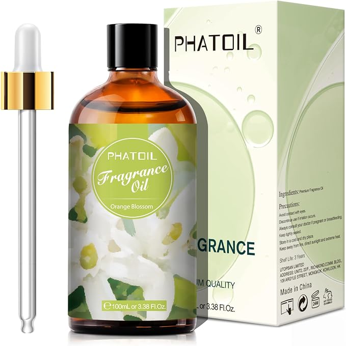 PHATOIL 3.38FL.OZ Orange Blossom Fragrance Oils for Aromatherapy, Essential Oils for Diffusers for Home, Perfect for Diffuser, DIY Candle and Soap Making, DIY Scented Products - 100ml | Long Lasting Scented Oils For Humidifier, Air Freshener, DIY Soap ...