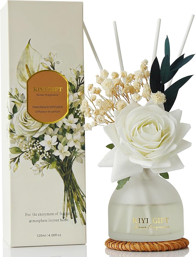 Reed Diffuser Set,4.06 oz Scent Diffuser with 6 Sticks,Home Fragrance,Reed Diffuser for Bathroom Shelf Decor Pear Freesia
