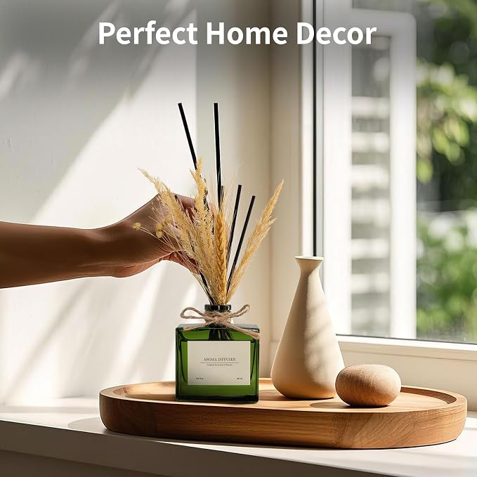Reed Diffuser, 6.09 oz Citrus Grove Scent Diffuser with Sticks & Dried Flowers, 120 Days Long Lasting Diffusers for Home, Elegant Fragrance for Bathroom Bedroom Office Decor Air Fresh