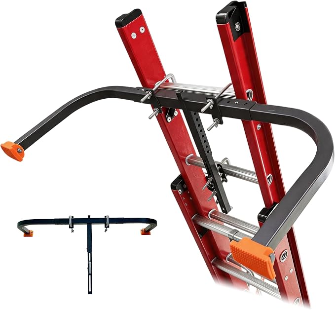 Ladder Stabilizer, Extension Ladder Stabilizer for Roof, Adjustable Ladder Standoff Attachment for Gutters, Windows, Heavy-Duty Steel Ladder Stabilizers Support