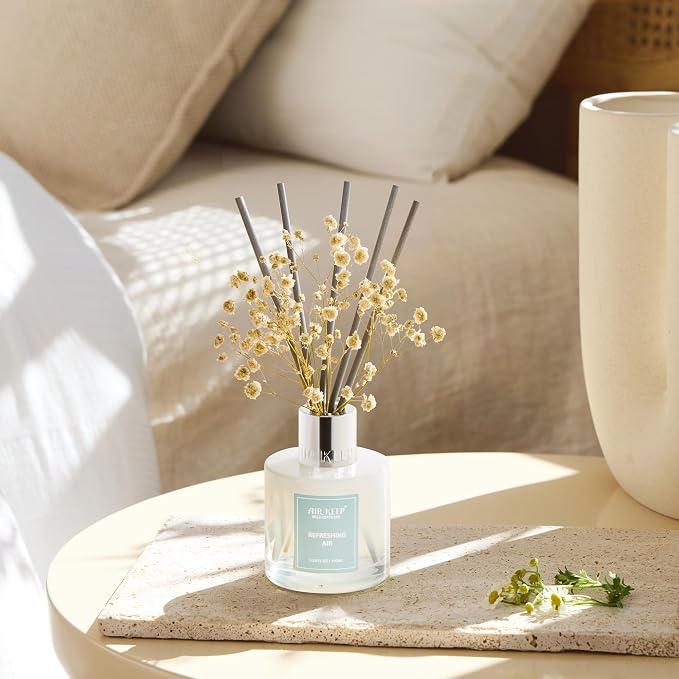 Reed Diffuser Set,3.38 fl oz (100 ml) - Refreshing Air Oil Diffusers with 8 Reed Sticks, Home Fragrance Reed Diffuser for Bathroom Shelf Decor