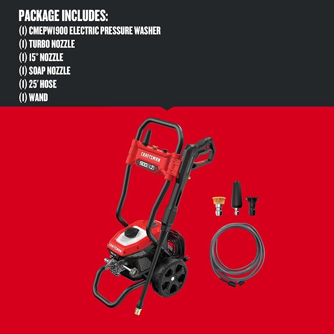 CRAFTSMAN Electric Pressure Washer, Cold Water, 1900 -PSI, 1.2-GPM, Corded (CMEPW1900)