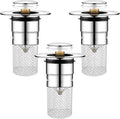 3Pcs Bathroom Sink Drain Strainer Hair Catcher, Stainless Steel Drain Stopper, Stainless Steel Floor Filter for Bathroom Sink Stopper Replacement