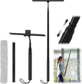 Shower Squeegee for Glass Doors, Telescopic Squeegee for Window Cleaning | 15-51" Shower Squeegee with Long Handle, Extendable Window Cleaner Tool for Tile Walls, Sliding Door, Floor, Car Windshield