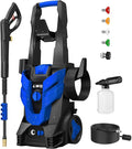Pressure Washer, Power Washer with 4 Quick Connect Nozzles 1 Foam Cannon, High Pressure Cleaning Machine for Cars/Fences/Driveways/Patios/Farms/Home Cleaning(Light Blue)
