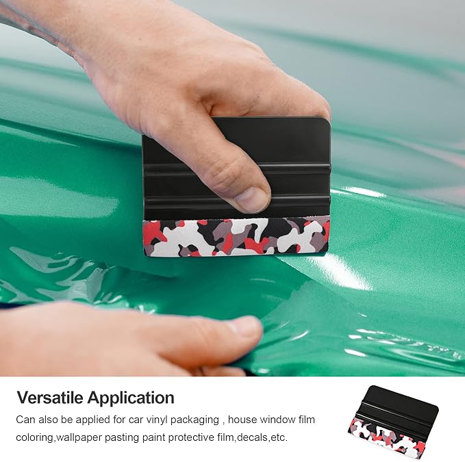 EHDIS 10pcs Vinyl Squeegee 4 Inch Car Vinyl Scraper Decal Applicator Window Tint Wallpaper Smoothing Tool with Black Fabric Felt Edge-Black