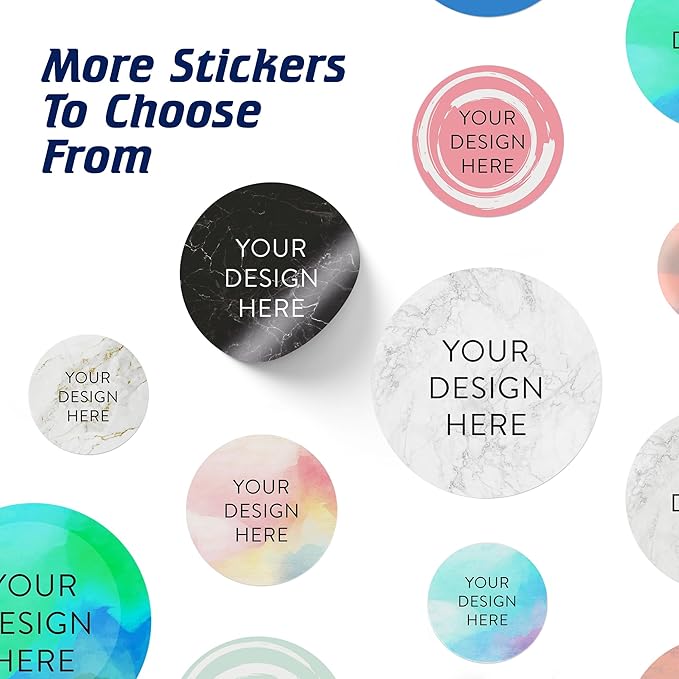 100 Custom Vinyl Stickers - Upload Your own Image, Text, Design, Logo - Personalized Logo Labels for Handmade, Packaging, Bottle, Jars, Candle, Brand Stickers (Silver Marble, 6x6)