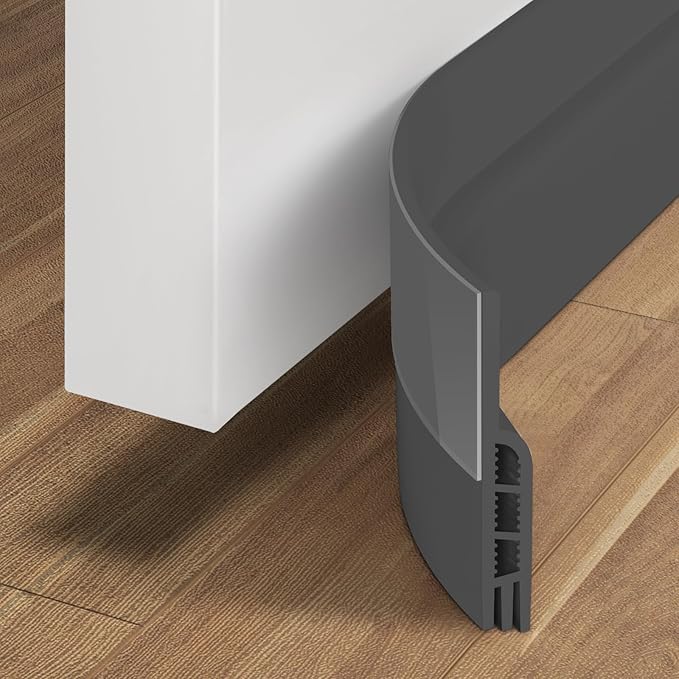 Holikme Weather Stripping 41 inch Door Draft Stopper Under Door Draft Blocker Doors Sweep Noise Stopper Noise Stopper Strong Adhesive Grey