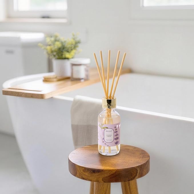 Reed Diffuser Oil Set with Reed Sticks,Lavender Garden Aromatherapy Oil Scent Diffuser for Home Office Bathroom Decoration Perfume and Gifts 3.38 oz/100ml