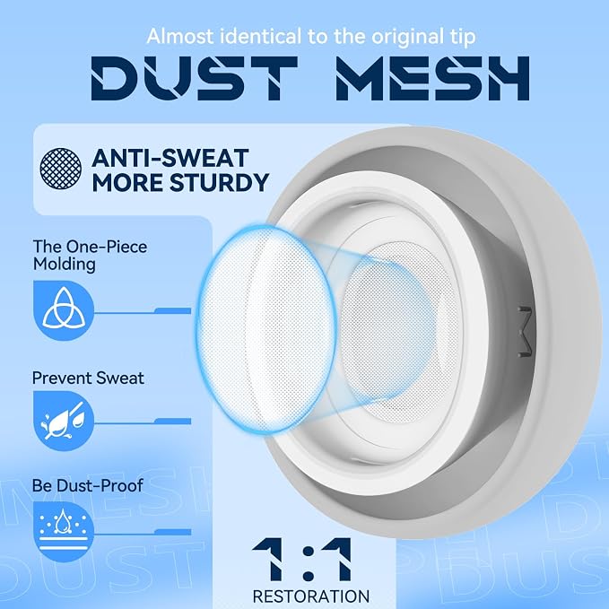 Inesore 4 Pairs Replacement Ear Tips for AirPods Pro 2nd/1st (Grey) | with Noise Reduction Hole & Built-in dust Guard Screen,Silicone,with Portable Storage Box & Cleaner Pen,4 Size (XS/S/M/L)