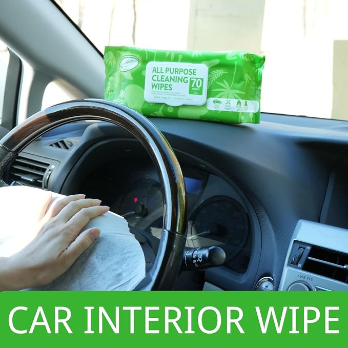 Air Jungles Car Interior Cleaning Wipes Set 210 Count, XL 8" x 10" | Clean Condition Protect Wipes for Vinyl and Leather Apparel Furniture Auto Car Interior Shoes Boots Bags