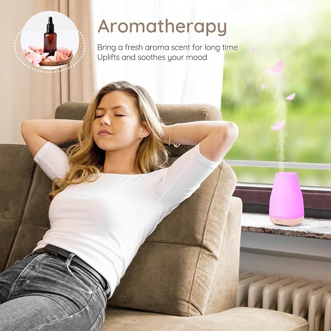 Homeweeks Essential Oil Diffuser for Room 100 ML 1 Pack | Aromatherapy Scent Diffuser Adjustable Mist Mode, Cool Mist, Auto Off Ultrasonic Aroma Fragrance Diffuser for Bedroom Office