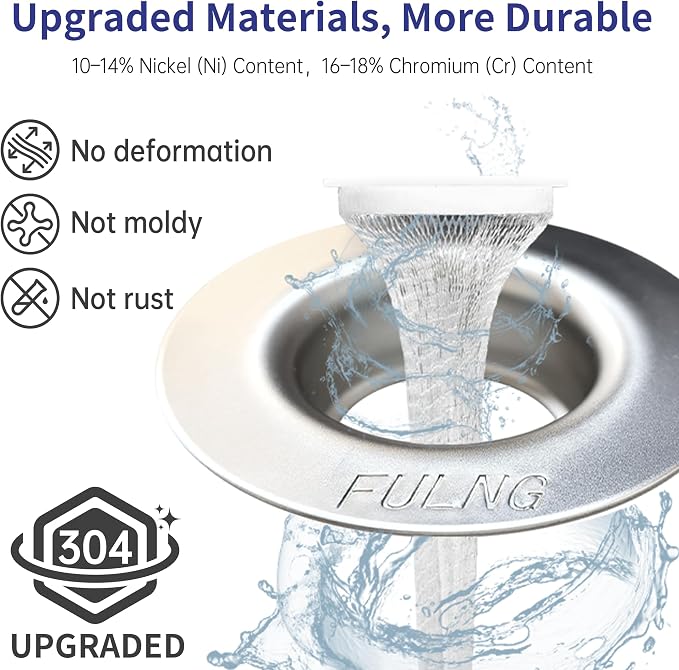 Bathroom Sink Srain Strainer,Anti-Clog Strainer,No-Touch Quick Replacement with 20 Draiin Net and 30 Simple Nets,Stainless Steel Filter Hair Catcher,Washstand Drain Stopper for 1.4"-1.8" Basin