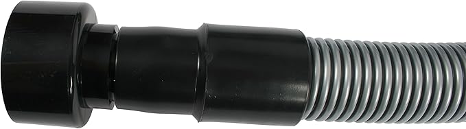 Cen-Tec Systems 50 Ft. Premium Shop Vacuum Extension Hose with 2 tank adapters and 1.25" curved end, Silver