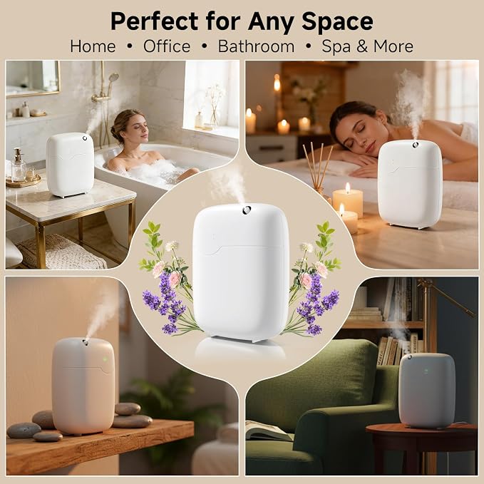 Waterless Essential Oil Diffuser for Home Large Room Hotel Whole House Gift | Scent Diffuser Up to 3000 sq ft, Smart Cold Air Scent Oil Machine, App & Panel Control,Long Lasting Aroma,No Water,400mL
