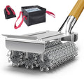 HOUSE AGAIN Grill Brush Bristle Free + Collapsible Water Bucket, Safe BBQ Outdoor Grill Accessories Cleaning Brush Scraper with Durable Dunk Tank for Great Value Bundle/Ideal for Dad