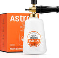 AstroAI Foam Cannon, Heavy Duty Car Foam Sprayer, Wide Metal Neck, Adjustable Thick Snow Foam Lance for Pressure Washer with 1/4" Quick Connector, Ideal for Various Cleaning Tasks, 1.5L Bottle