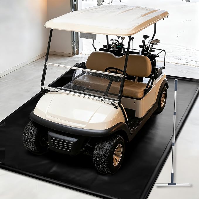 Garage Floor Mat(7'X9'), PVC Containment Mat with Rubber Wiper | Non-Slip, with a Rubber Wiper and Stay Put Corners, Waterproof Protection from Snow, Rain and Mud for Cars, SUV, Trucks