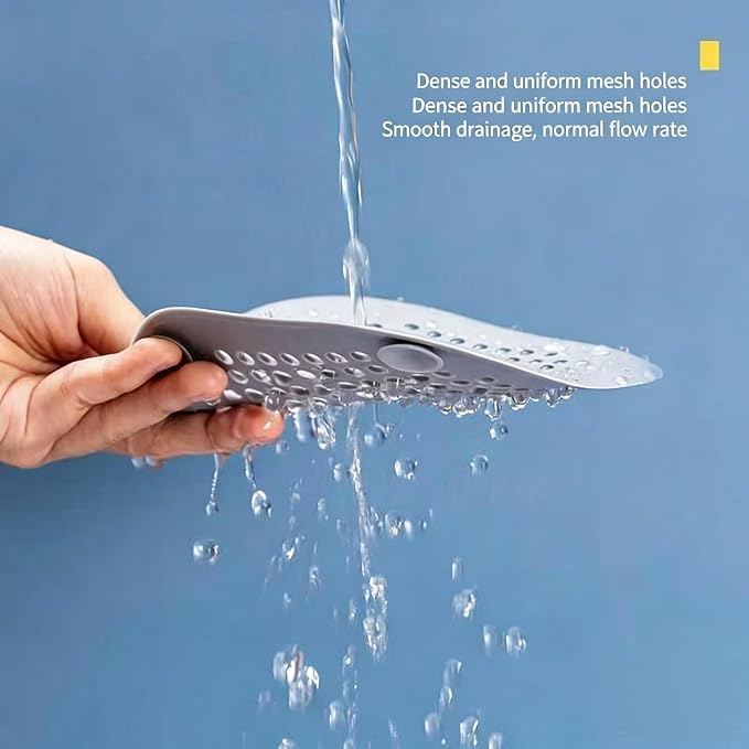 2 Pack Drain Stopper Hair Catcher, Sink Strainer - Anti-Clog Drain Filter for Bathroom, Kitchen, Bathtub, Laundry Room, Non-Slip & Easy to Clean, Universal Fit (1 Pack White+1 Pack Gray)