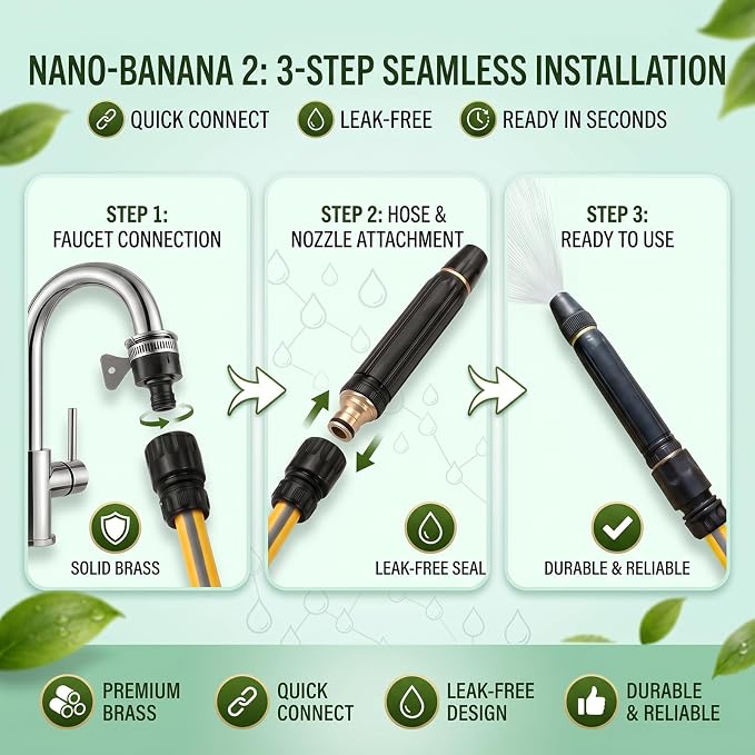 High Pressure Power Washer Nozzle with Connector Set,Direct spray gun,Power Jet Water with Three Spray Modes, Multi Function Watering Sprayer for Cleaning Yard Pets Car