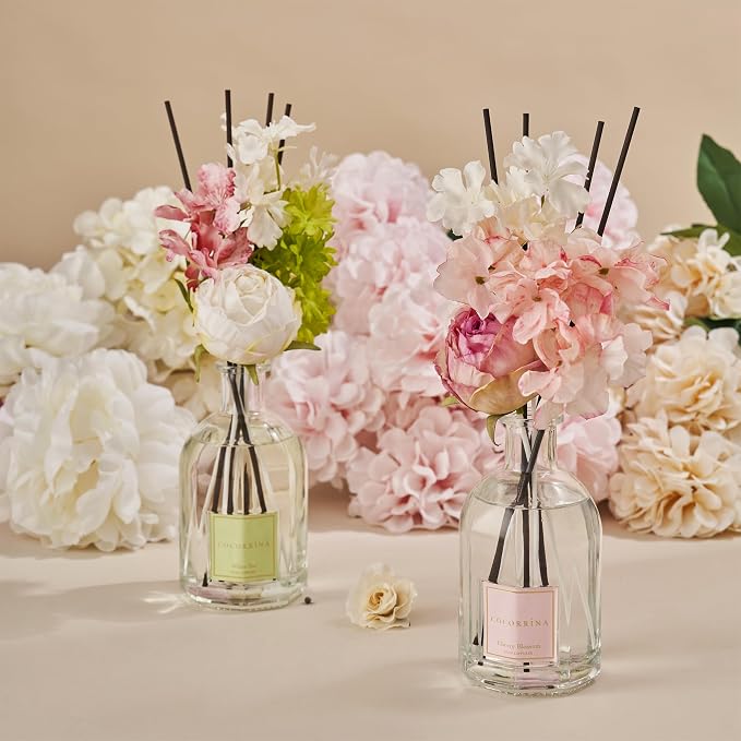 Reed Diffuser - Cherry Blossom 8.5 Fl.oz Flower Diffuser with 8 Sticks, Reed Diffusers for Home Bathroom Shelf Decor