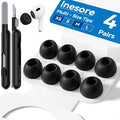 Inesore 4 Pairs Replacement Ear Tips for AirPods Pro 2nd/1st (Black) | with Noise Reduction Hole & Built-in dust Guard Screen,Silicone,with Portable Storage Box & Cleaner Pen,4 Size (XS/S/M/L)