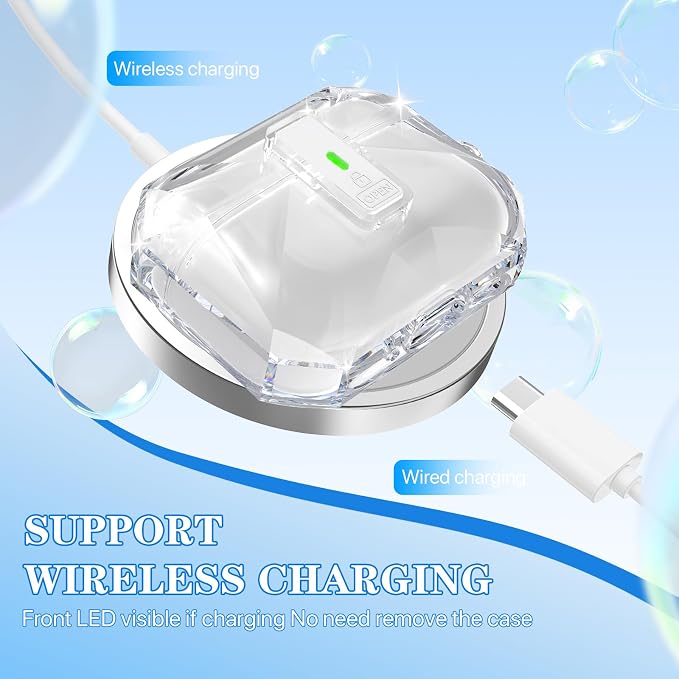 for AirPods Pro 3 Case Transparent with Lock, Clear White | Compatible MagSafe, Compatible with Apple AirPods Pro 3rd Generation Case with Cleaning Kit & Keychain, Auto Pop-Up