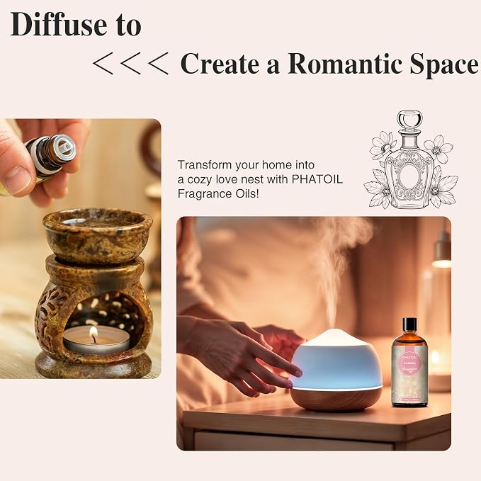 PHATOIL J'admire Fragrance Oil for Diffuser, Aromatherapy 3.38FL.OZ | Long Lasting Scented Oils For Humidifier, Air Freshener, DIY Soap Candle, Scent Project Making, Aroma Oil for Home Freshening