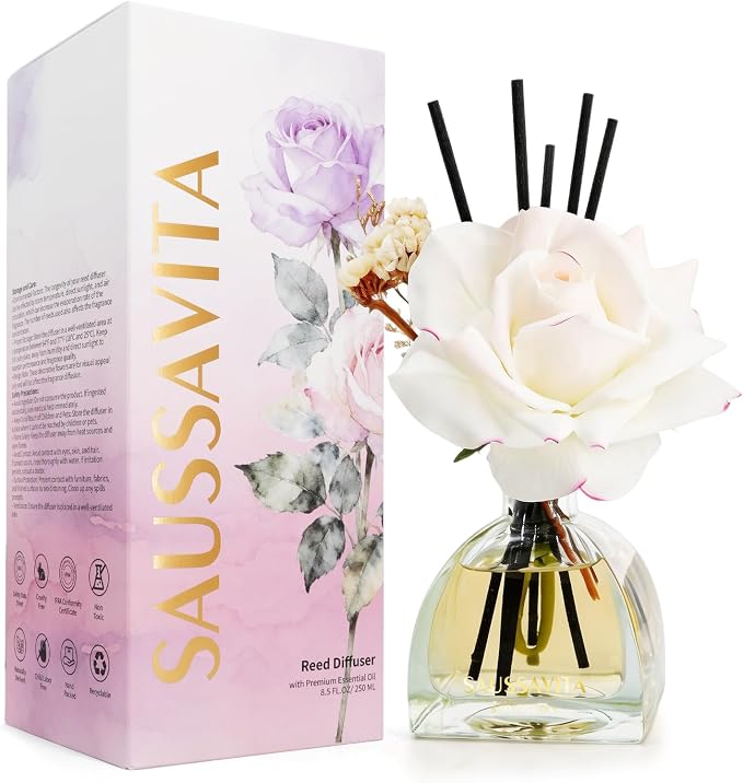 Reed Diffusers Set Jasmine&Lily Scented 8.5oz Air Freshener for 140 Days