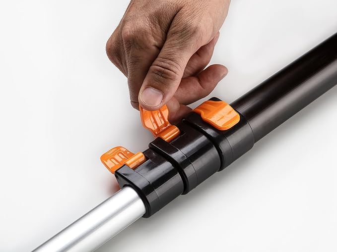 5-8 ft Long Telescopic Extension Pole, Multi-Purpose | Extendable Pole with Universal Twist-on Metal Tip, Lightweight and Sturdy // Best for Painting, Dusting and Window Cleaning