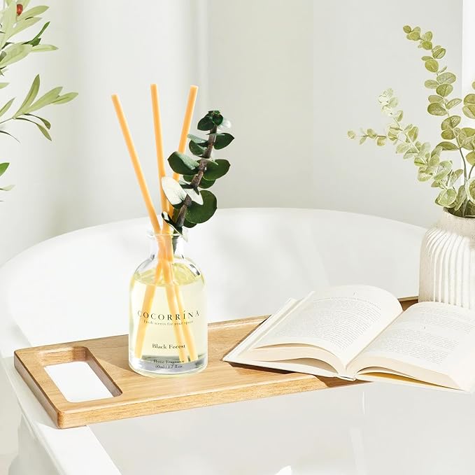 Reed Diffuser Set of 3 with Dried Eucalyptus for Home & Office | Lavender Eucalyptus/Black Forest/Clean Cotton Scents, Aromatherapy Scented Oil Diffusers, 1.7 oz Each, Total 5.1 oz