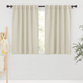 RYB HOME Small Window Curtains Blackout, Privacy Thermal Insulating Drapes for Bedroom Bathroom Basement Cafe Classroom Window Decor, W 34 x L 45 inches, Beige, 2 Panels