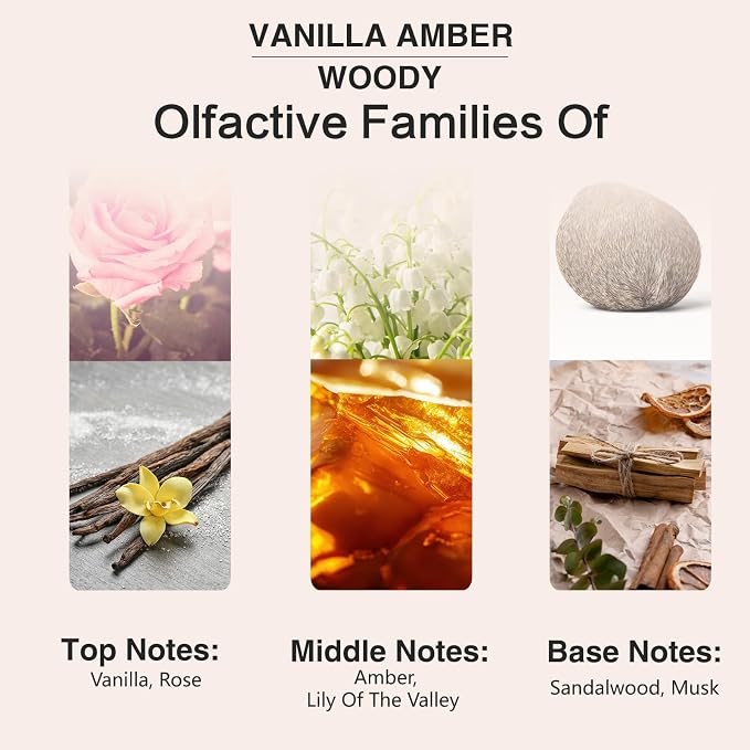 PHATOIL Vanilla Amber Fragrance Oil for Diffuser Aromatherapy 3.38FL.OZ | Long Lasting Scented Oils For Humidifier, Air Freshener, DIY Soap Candle, Scent Project Making, Aroma Oil for Home Freshening
