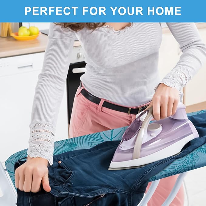 Ironing Board Cover for 18" x 49", Extra-Wide Pad with Elastic Edge, Thick Padding, Anti-Scorch, Bonus Mesh Cloth