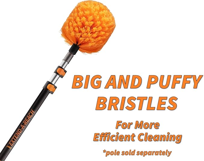4-13 ft Cobweb Duster with Extension Pole 20 Foot High Reach | Spider Web Cleaner Cobweb Brush for Outdoor & Indoor Web Cleaning // Lightweight & Sturdy Telescopic Pole Kit