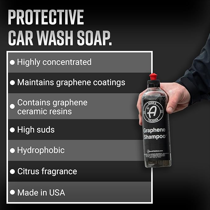 Adam's Polishes Graphene Shampoo 5 Gallon - Graphene Ceramic Coating Infused Car Wash Soap - Powerful Cleaner & Protection In One Step - pH Neutral, High Suds For Foam Cannon & Gun, Detailing Bucket