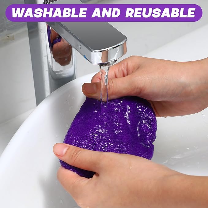 Potchen 8pcs Car Windshield Cleaner Tool with Extendable Handle, Purple | with Microfiber Towel Pads, Brush, Empty Spray Bottle, Car Window Cleaner for Auto Glass Wiper Suvs Rvs & Home Windows