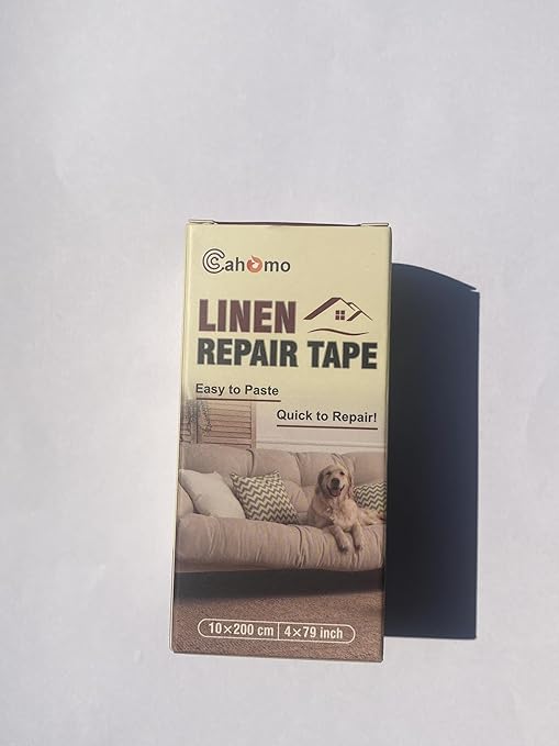 Linen Repair Tape 4x79 inch, Self Adhesive Fabric Patches, Linen Patch Tape Kit, Fabric Repair Tape for Couch Sofas, Headboards, Chairs, Pillows, Curtains, Couches- Dark Grey