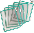 Tarifold Replacement Pivoting Pockets, Letter Size, Green, 10 Pack | 10 non-glare wire-reinforced PVC pockets hold 20 letter-size sheets, snap-on index tabs included, top-loading