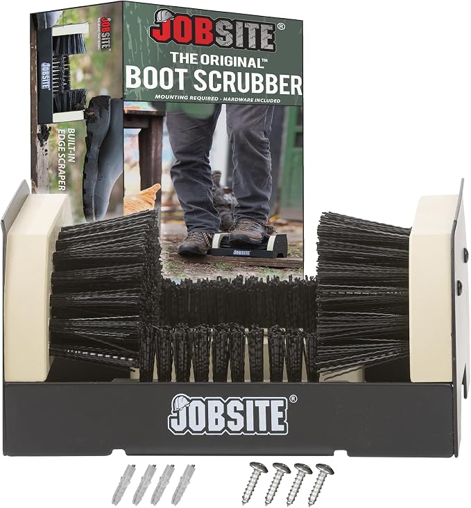 JobSite The Original Boot Scrubber - All Weather Industrial Shoe Cleaner & Scraper Brush - 2 Pack