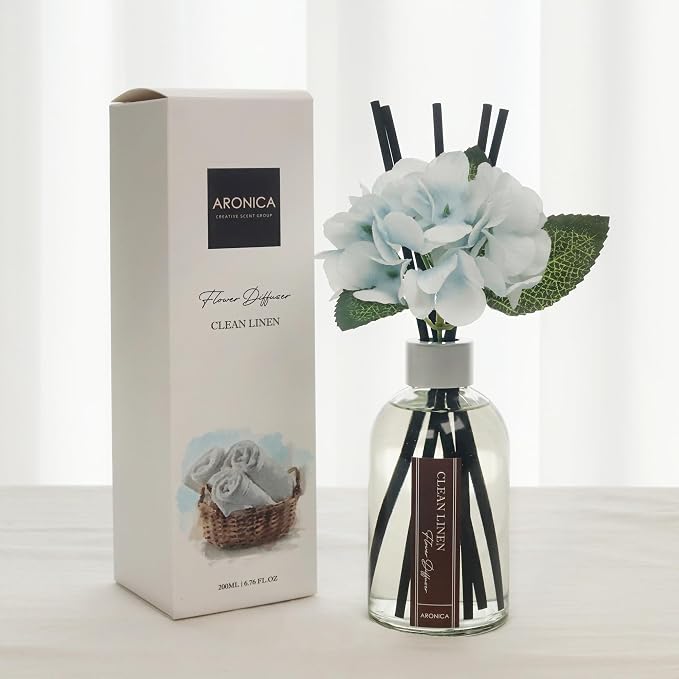 Clean Linen Reed Diffuser for Bathroom Decor, Room Fresheners for Home Long Lasting, Accesorio Para Hogar, House Registry Idea, Bathroom Smelling Good, Aesthetic Room Decor, Apartment House