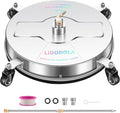 LidoDola 16.5'' Pressure Washer Surface Cleaner, Power Washer Accessory | Stainless Steel Housing with 4 Wheels, 1/4" QC, 2 Extension Wands & 2 Replacement Nozzles, for Gas & Electric Pressure Washer