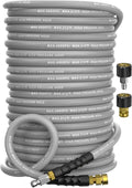 Pressure Washer Hose 200FT 4000 PSI, Kink Resistant Steel Braided Layer & NonMarking Rubber for Hot/Cold Water, High Power Washer Hose With 3/8 Inch Quick Connect & M22 Fitting, Gray