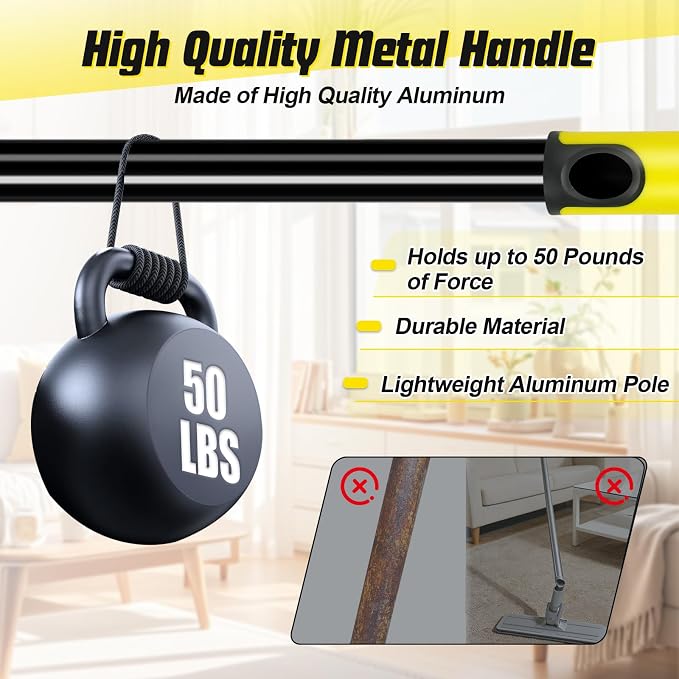 Professional Window Squeegee with 60" Extension Pole for Home | 2 in 1 Squeegee for Window Cleaning with Scrubber/ Rotatable Head for Car Glass Shower Indoor & Outdoor High Windows