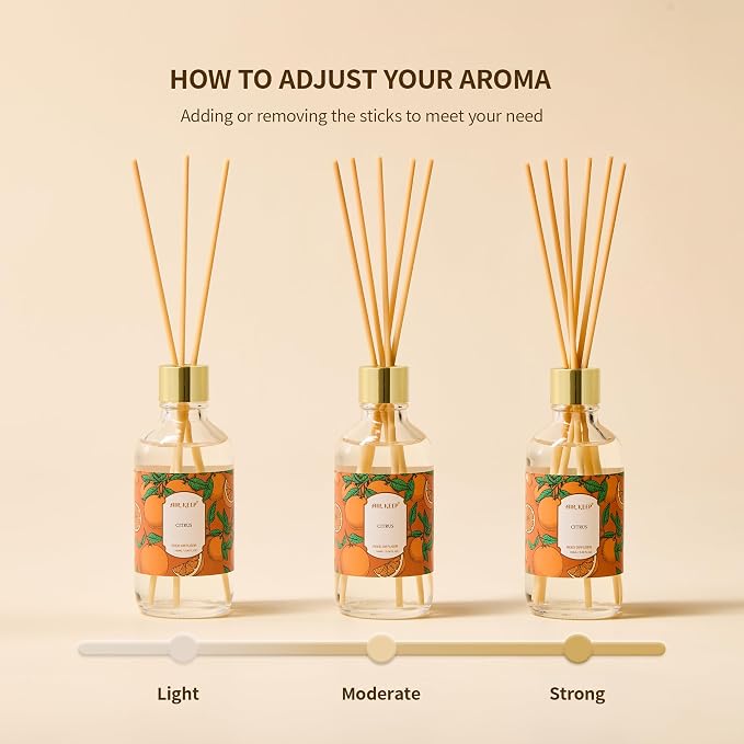 Reed Diffuser Oil Set with Reed Sticks, Clean Linen Aromatherapy Oil Scent Diffuser for Home Office Bathroom Decoration Perfume and Gifts 3.38 oz/100ml