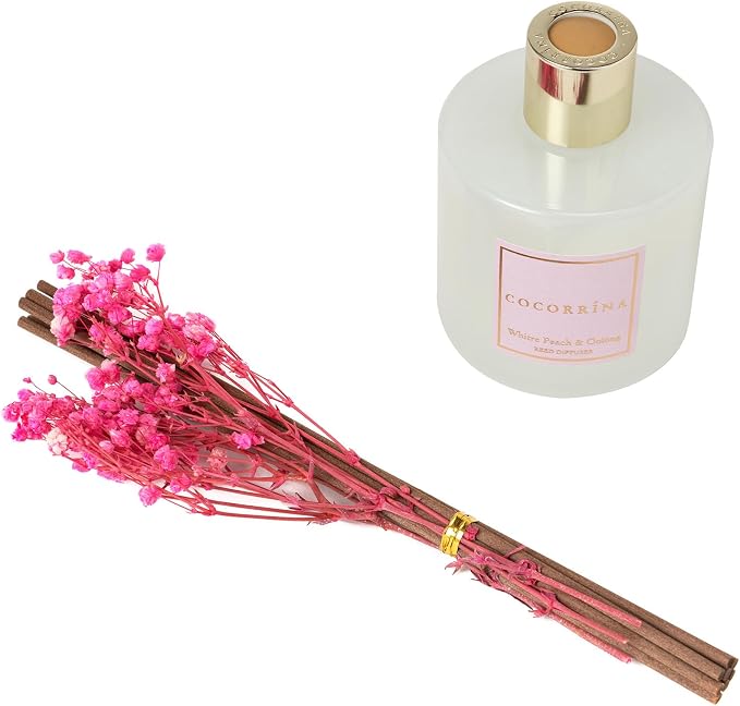 Reed Diffuser Set - White Peach& Oolong Reed Diffuser 2 Packs 6.7oz Scent Fragrance Oil Diffuser for Bedroom Bathroom