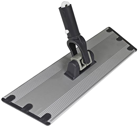CleanAide Flat Mop Plate Frame for 10" Microfiber Pads, Commercial-Grade Aluminum with 360° Swivel, Hook and Loop Fastening, Lightweight and Durable, Gray, 10" Frame, 10 Inches