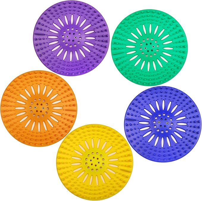 Gotega Hair Catcher Shower Drain with Iron for Bathroom Bathtub Tub Shower | Shower drain covers protector, flexible TPR material, multiple colors, hair trap garbage disposal parts, easy to clean