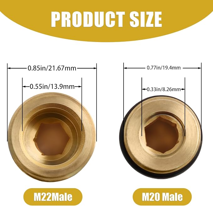 7110264 Water Outlet Fitting Replacement for Simpson Pressure Washer Pumps - Compatible with Models 510020, 520004, 520006, 520020 (M20 to M22 Adapter)
